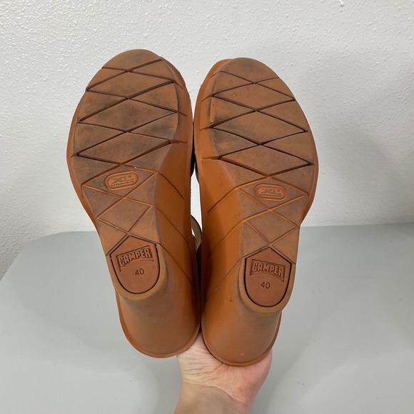 Camper Filippa Brown Leather Wedge Sandals Size 40 - Picture 6 of 7